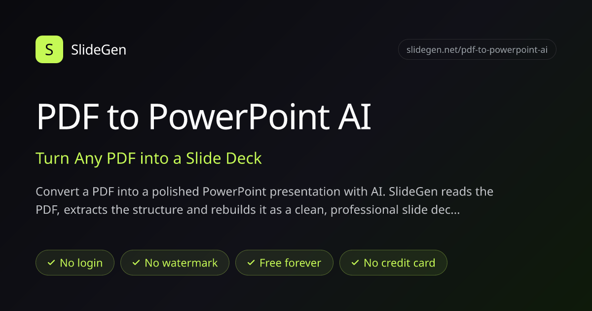 PDF to PowerPoint AI — Free PDF to PPT Converter | SlideGen